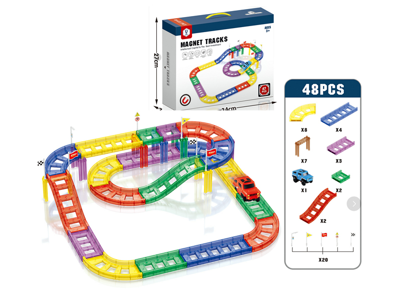 48PCS Color Window Magnetic Sheet Railroad Speeder