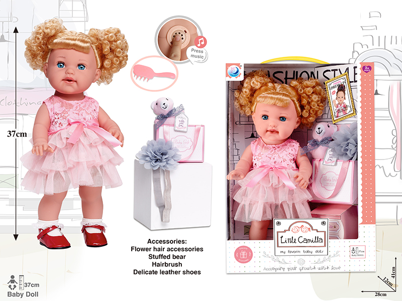 16 Inch Full Body Vinyl Doll With IC,Can Drink Water And Pee