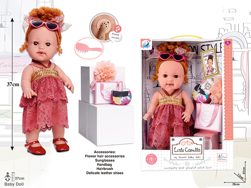 16 Inch Full Body Vinyl Doll With IC,Can Drink Water And Pee