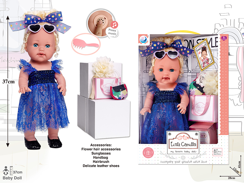 16 Inch Full Body Vinyl Doll With IC,Can Drink Water And Pee