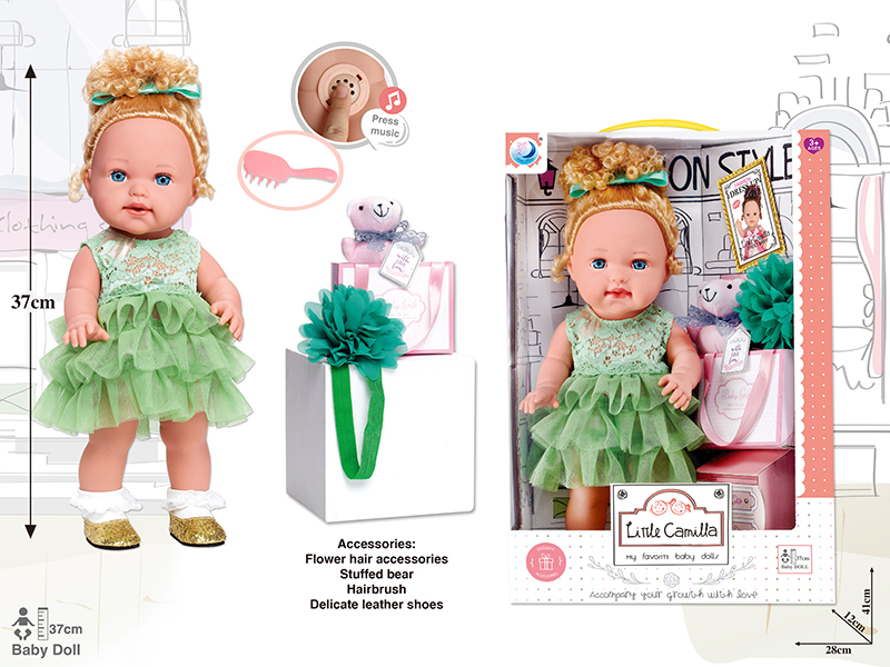 16 Inch Full Body Vinyl Doll With IC,Can Drink Water And Pee