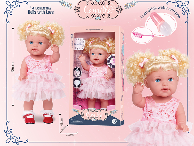 15 Inch Full Body Vinyl Doll,Can Drink Water And Pee