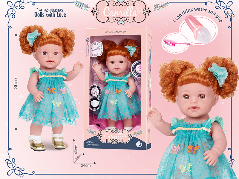 15 Inch Full Body Vinyl Doll,Can Drink Water And Pee