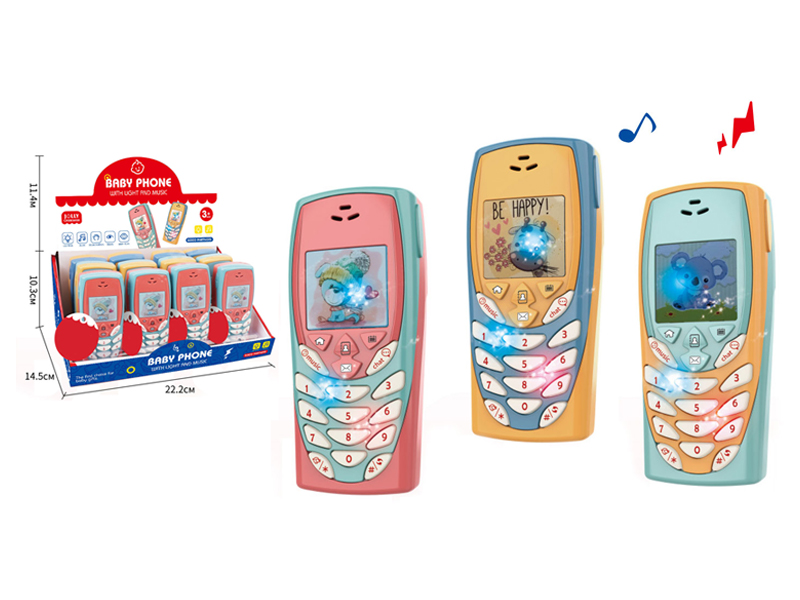 12PCS Cartoon Early Education Mobile Phone