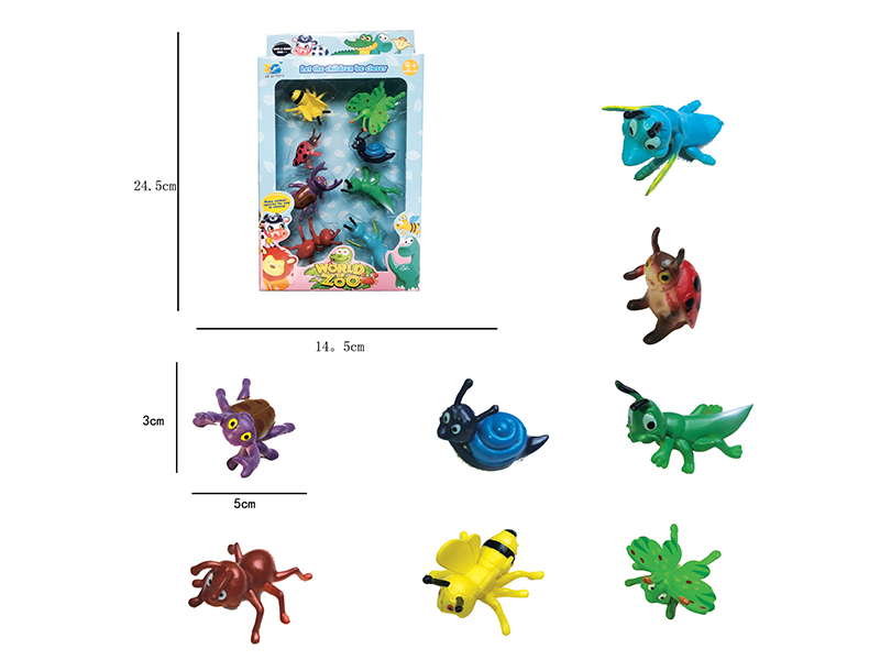 Cartoon Small Insect Animals Set