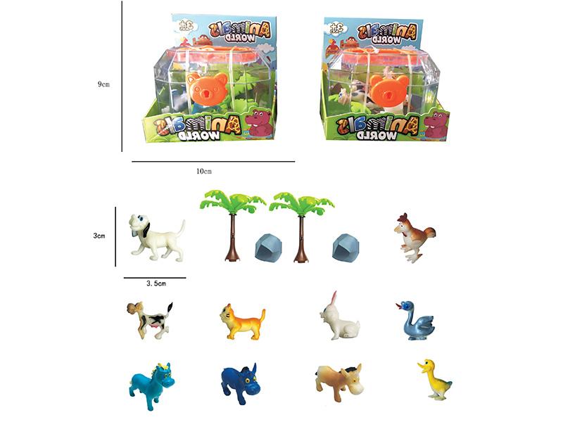 Cartoon Small Farm Animals Set