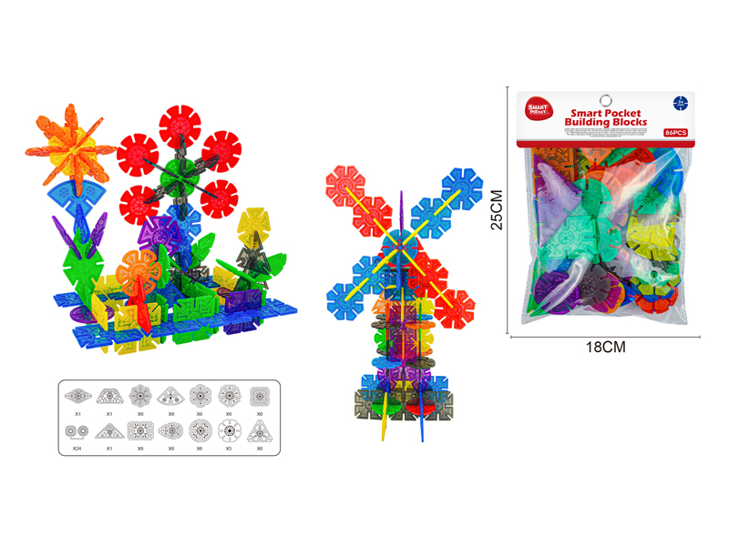 86PCS Snowflake Building Block