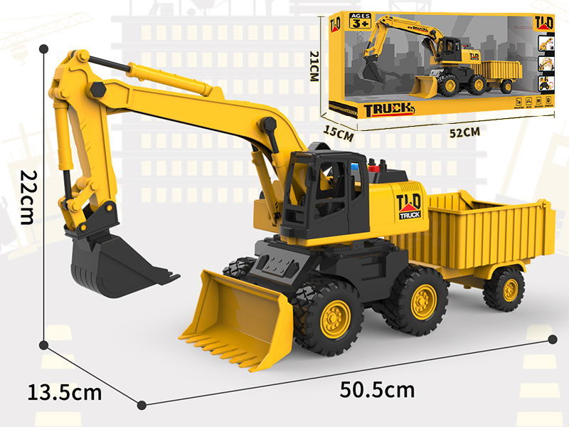 1:16 B/O Friction Four-Wheel Excavator With Bucket