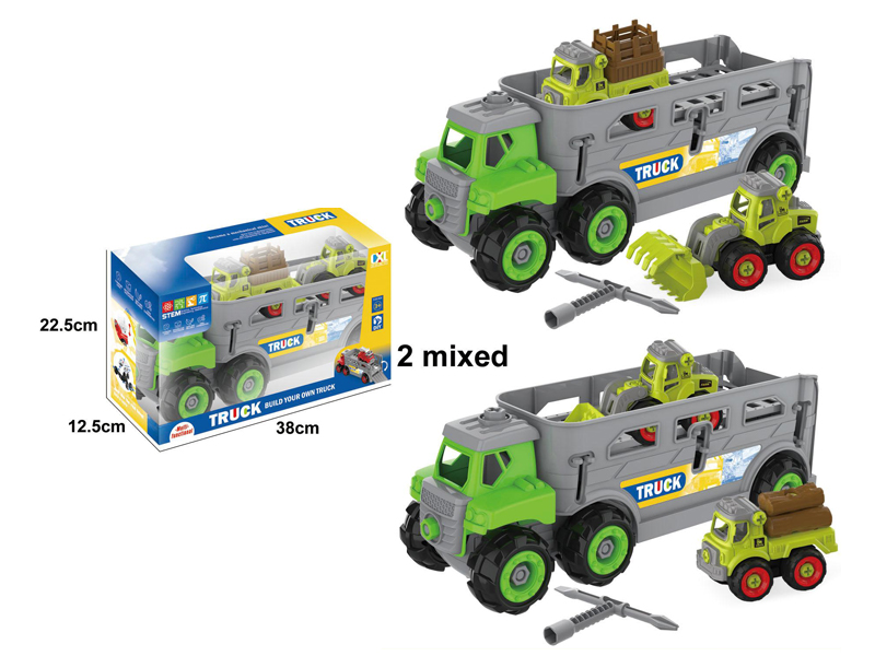 Diy Assembled Large Truck With 2 Utility Vehicle