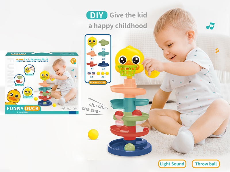 DIY Assembly Cute Duck Track Roll Ball