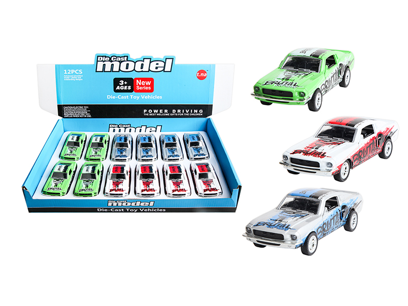 1:32 Mustang Open Doors Pull Back Alloy Car 12PCS