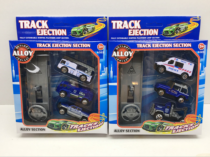 Slide Alloy Police Car  + Launcher