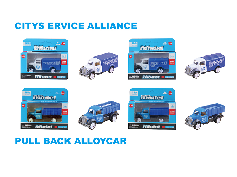 Alloy Pull Back Police Car