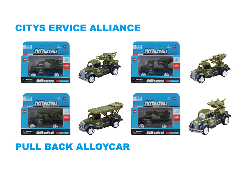 Alloy Pull Back Military Truck