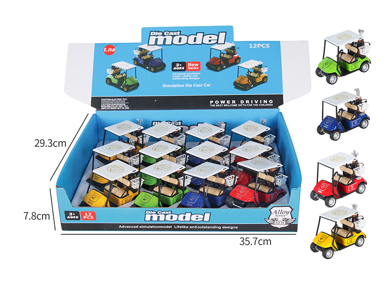 Alloy Pull Back Golf Buggy 12pcs