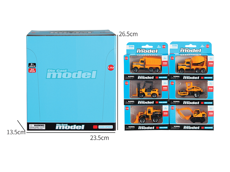 Slide Alloy Engineering Truck 24pcs