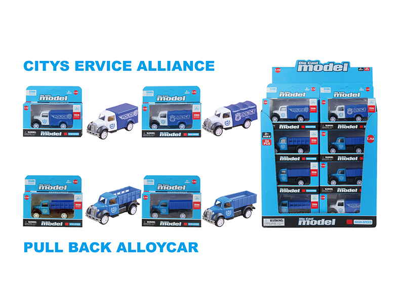 Alloy Pull Back Police Car 24pcs