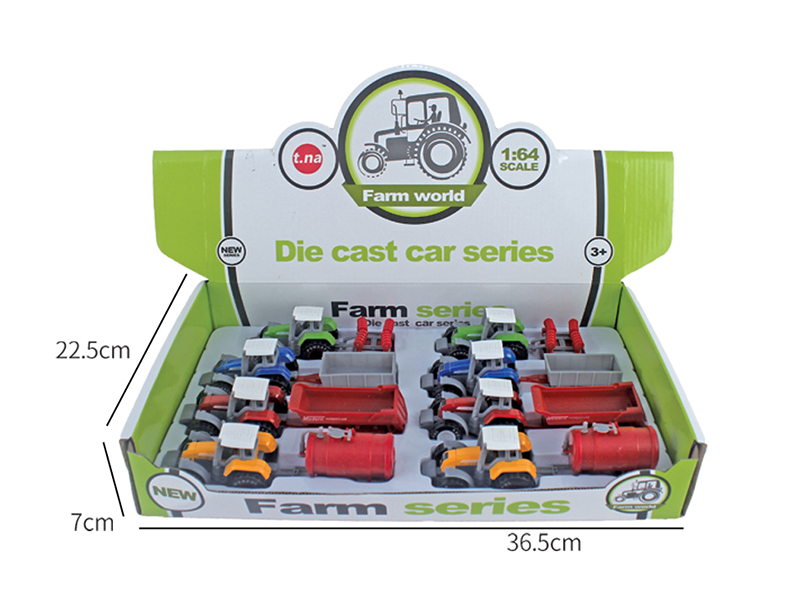 Slide Alloy Farm Tractor 8pcs