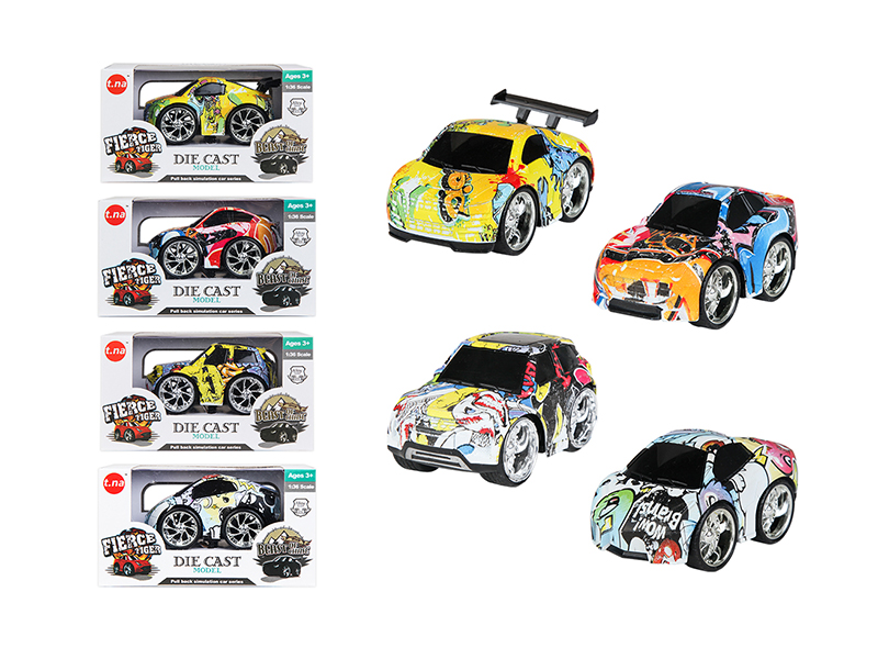 Q Edition Graffiti Pull Back Alloy Car