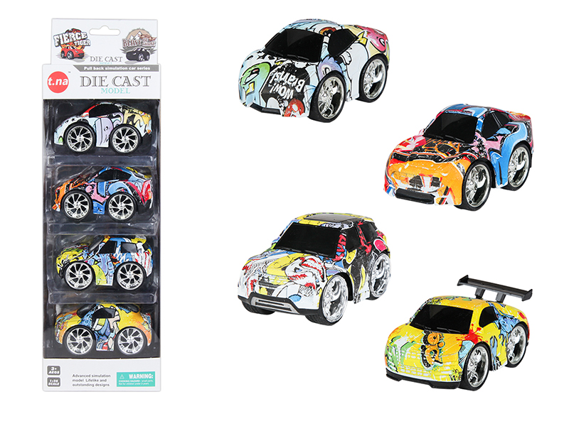 Q Edition Graffiti Pull Back Alloy Car