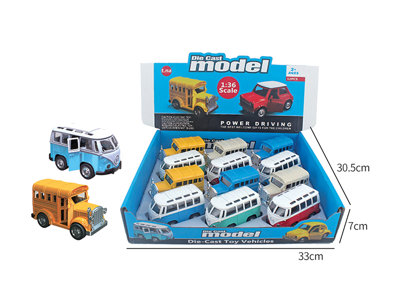 Pull Back Alloy Vintage Car(Without Light)12pcs