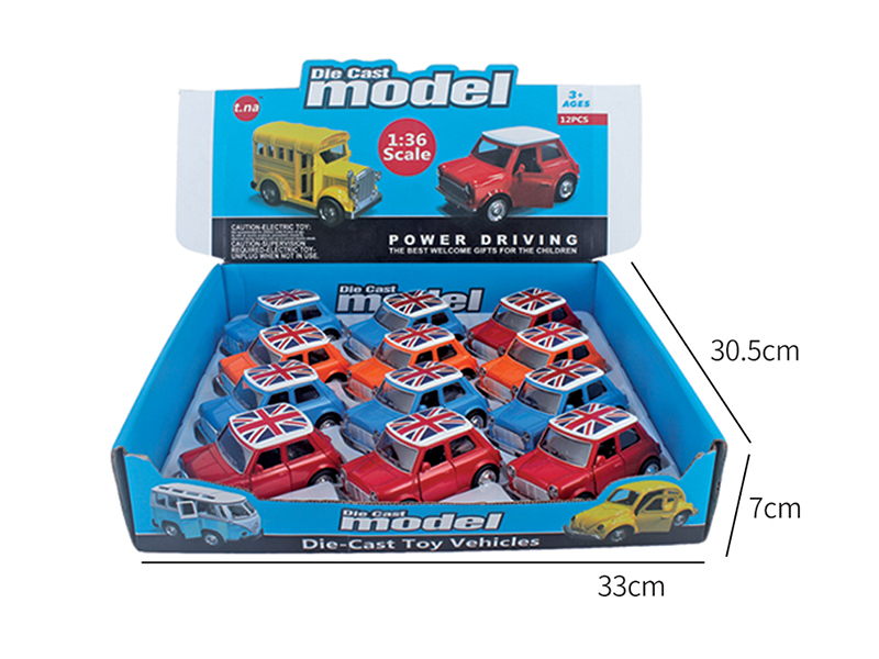 Pull Back Alloy Q Edition Vintage Car(Without Light)12pcs