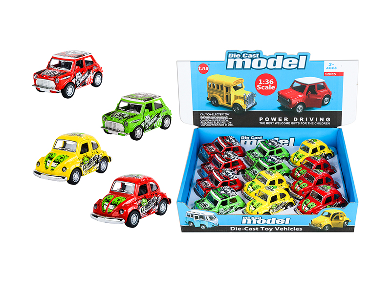 Pull Back Alloy Vintage Car(Without Light)12pcs