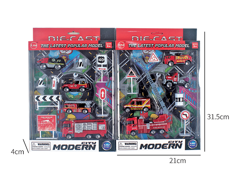 Slide Alloy Fire Engine Set