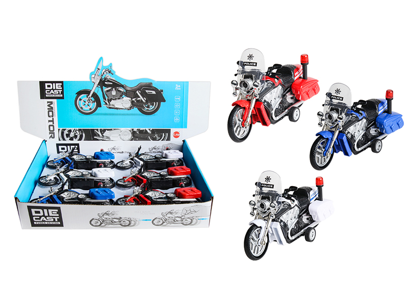 Friction Alloy Motorcycle With Sound And Light 6pcs