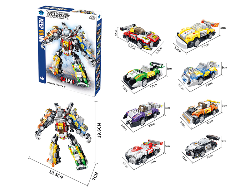 Super Racing 8 In 1 Building Blocks 786PCS