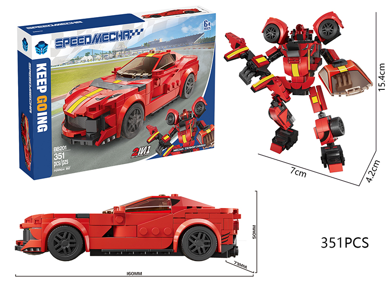 Ferrari 812 Mech Transformed Building Blocks 351pcs