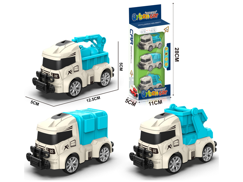 3Pcs Pull Back Eco-Friendly Car