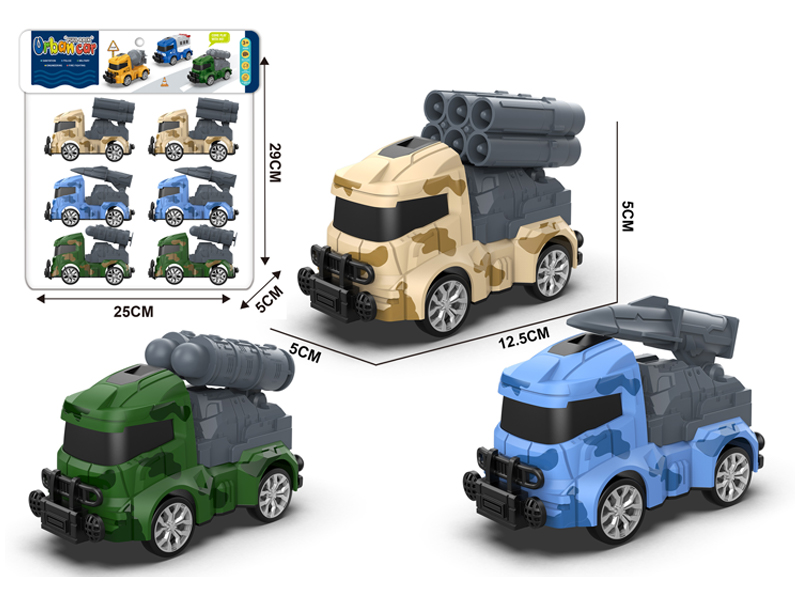 6Pcs Pull Back Military Vehicle