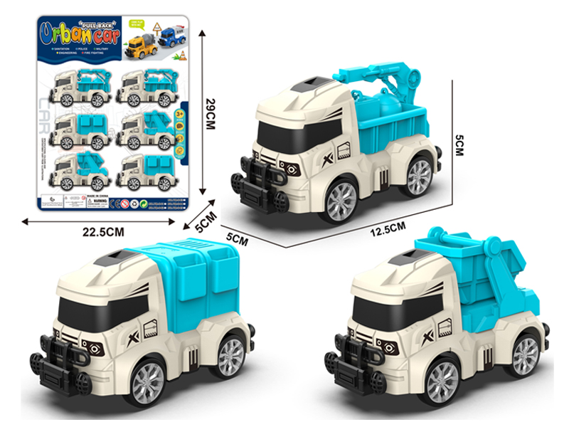 6Pcs Pull Back Eco-Friendly Car