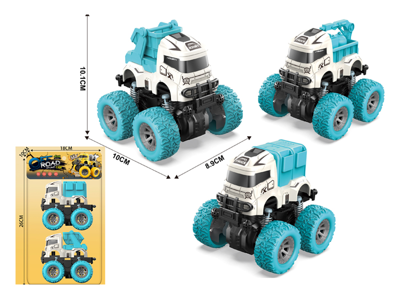 2PCS Double Friction 4Wd Spring Stunt Eco Car