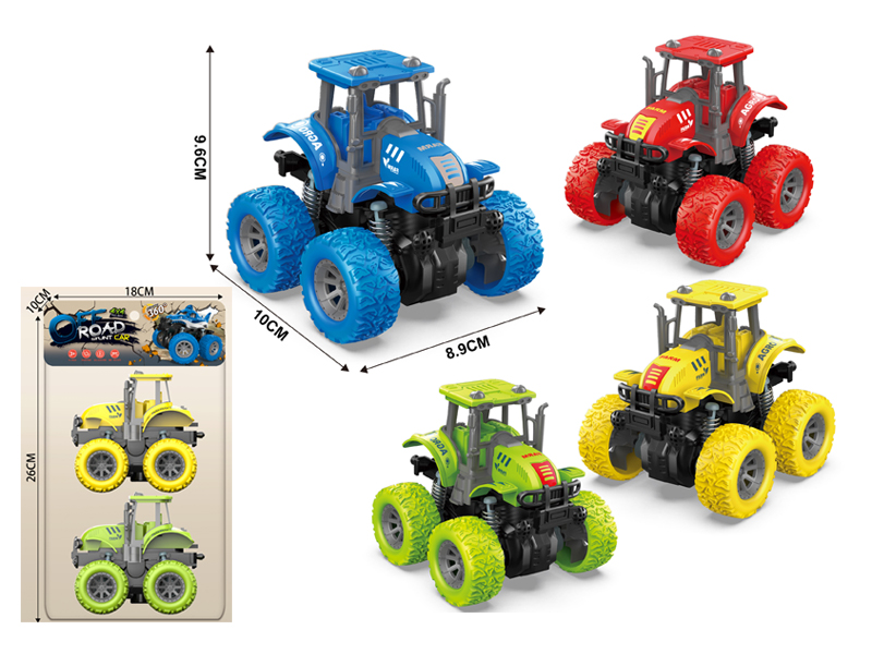 2PCS Double Friction 4Wd Spring Stunt Farmer Car