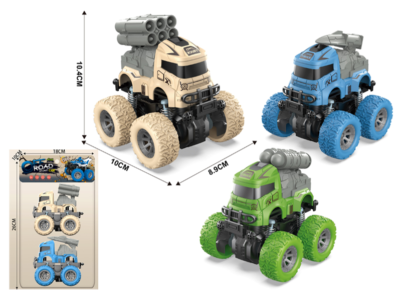 2PCS Double Friction 4Wd Spring Stunt Military Vehicle