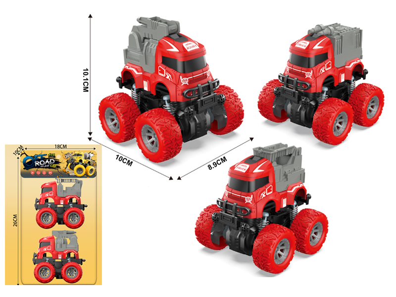 2PCS Double Friction 4Wd Spring Stunt Fire Engine