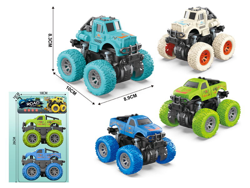 2PCS Double Friction 4Wd Spring Stunt Tractor Pickup Truck