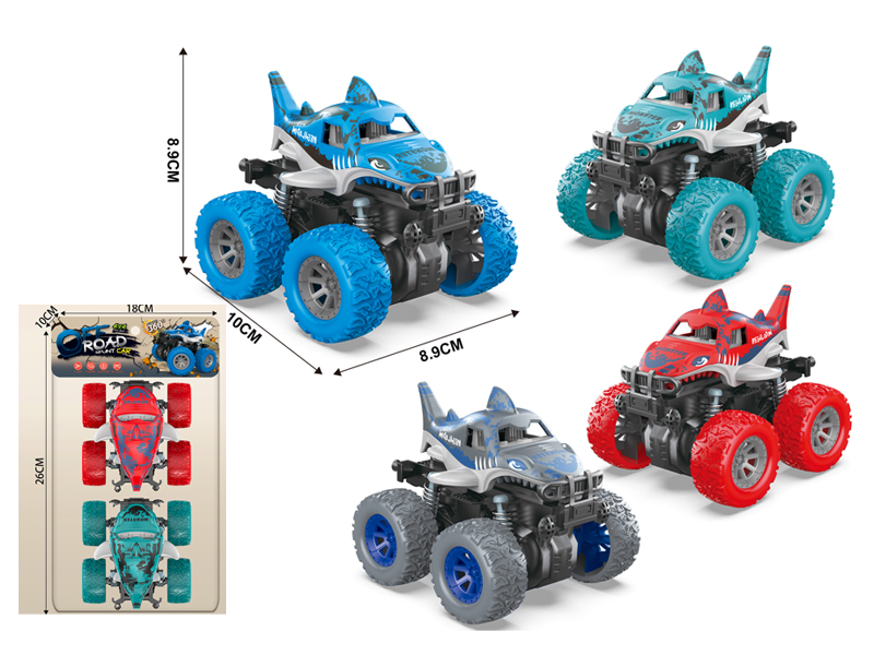 2PCS Double Friction 4Wd Spring Stunt Marine Animal Vehicle