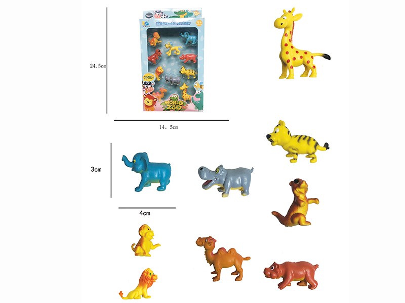 Cartoon Small Wild Animals Set