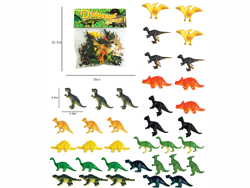 Solid Dinosaur Series Animals Set 36pcs