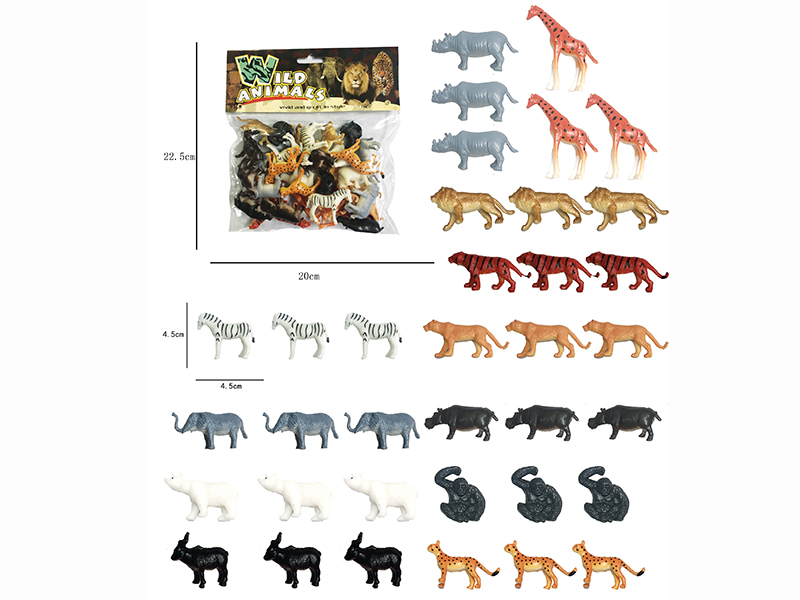 Solid Wild Animals Set 36pcs