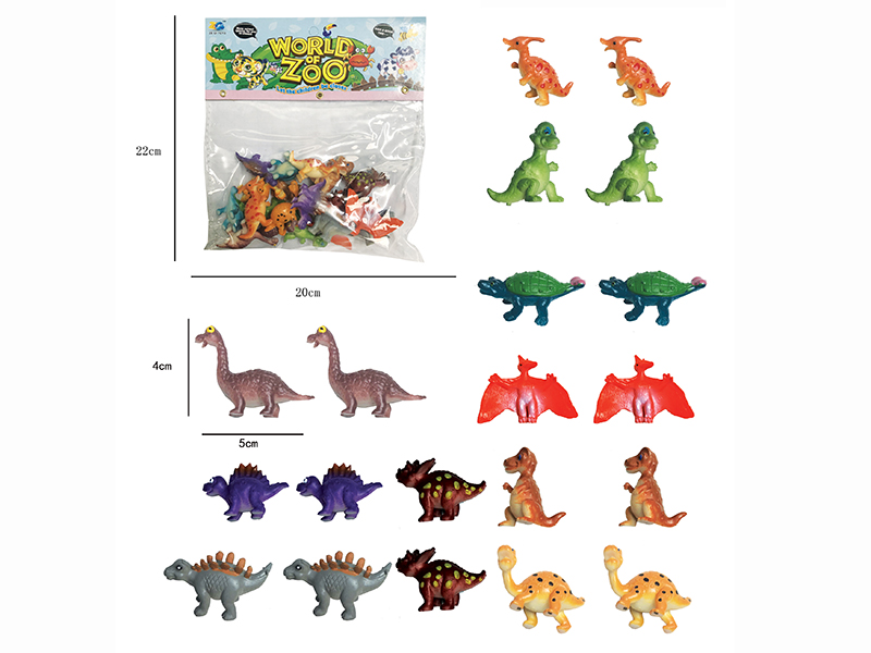 Solid Cartoon Dinosaur Animals Set 20pcs