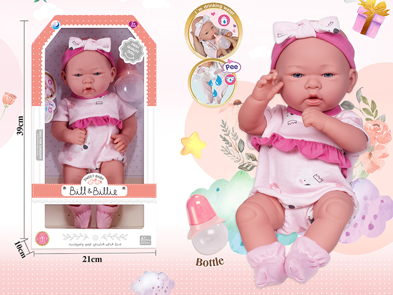 15 Inch Full Body Vinyl Newborn Baby Doll ,Can Drink Water And Pee