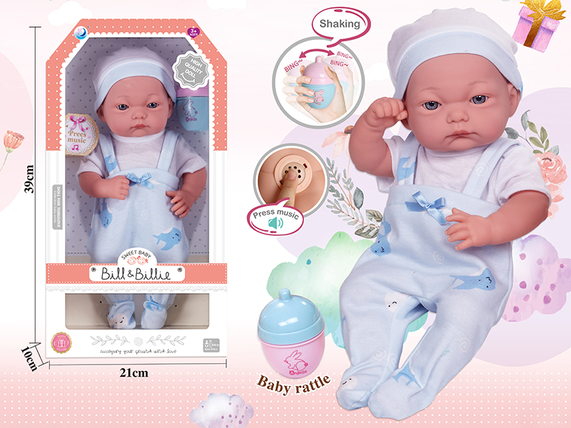 15 Inch Full Body Vinyl Newborn Baby Doll With Music