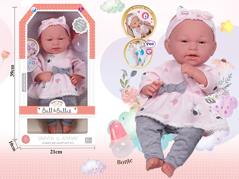 15 Inch Full Body Vinyl Newborn Baby Doll ,Can Drink Water And Pee