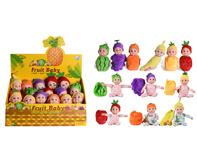 6 Inch Stuffed Cotton Fruit Doll 18pcs
