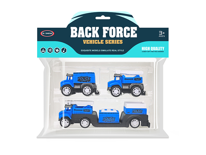Pull Back Cartoon Police Car Set