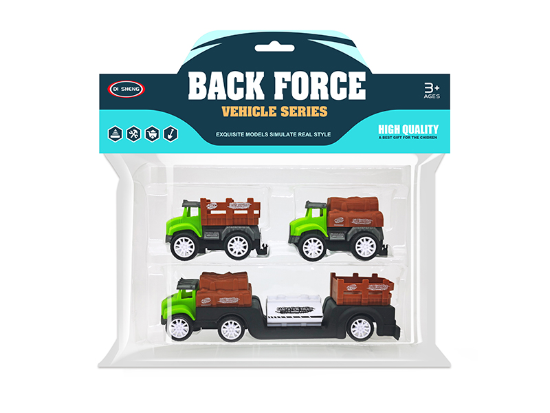 Pull Back Cartoon Farmer'S Car Set